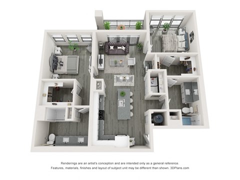 2B two bedroom two bathroom at Ansley Park Apartments, North Carolina, 28412